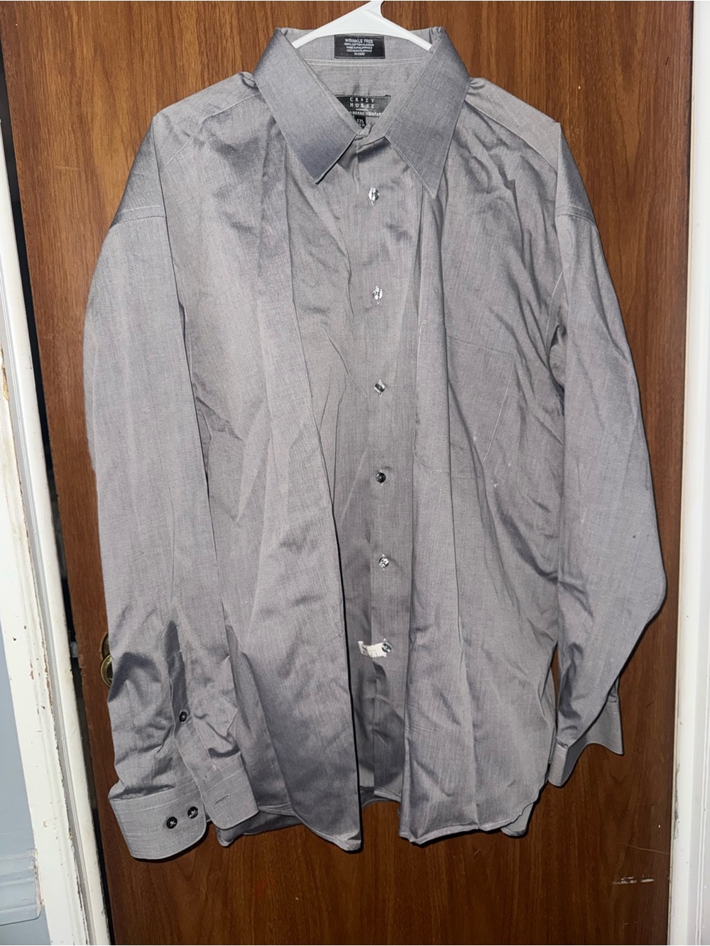 Liz Claiborne Gray Men's Dress Shirt - Long Sleeve Button-Up